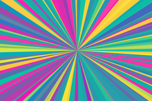 Multicolor Abstract Rays Background. Colorful Stripes Beam Pattern. Stylish Illustration Modern Trend Colors.
