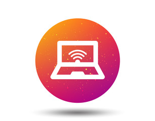 Fototapete - Computer with wifi icon. Notebook or laptop pc.