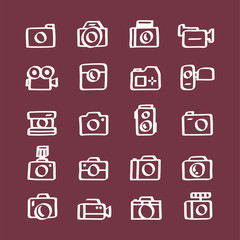 Poster - Illustration set of camera icons