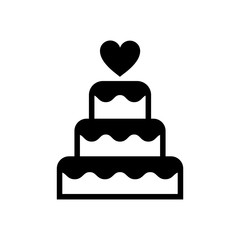 Three-tiered wedding cake graphic illustration