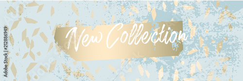 Cuadros en Lienzo Worn Marble Gold and Pastel advertising background
