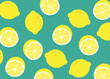 © 3dwithlove - Lemon pattern print. Vector yellow lemon pattern
