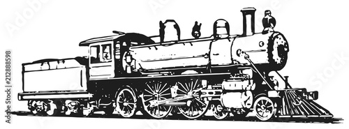 Fotomural steam locomotive railway #vector #isolated - Lokomotive Lok