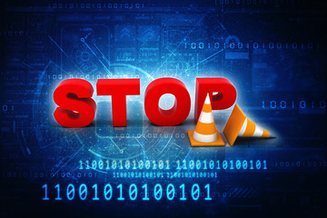 Poster - 3d render road cones
