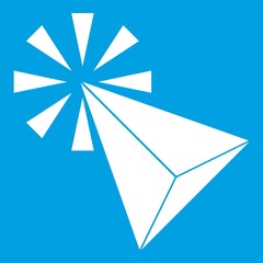 Poster - Click icon white isolated on blue background vector illustration