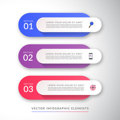 Wall Mural - Infographic concept with 3 options. Clean colorful vector template that can be used for diagram, chart, graph, web design.