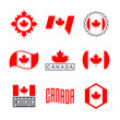 Canada flag, logo design graphics with the Canadian flag and red maple leaf