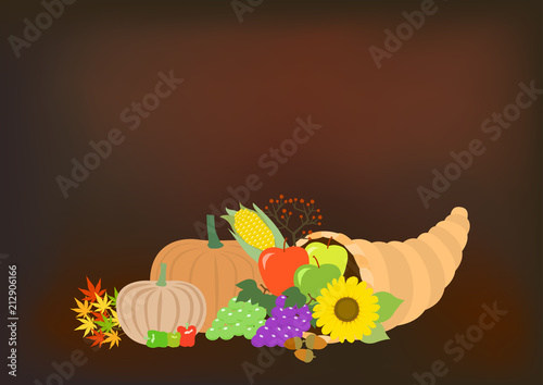 Cornucopia 豊穣の角 Adobe Stock でこのストックイラストを購入して 類似のイラストをさらに検索 Adobe Stock