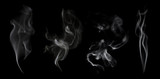 Fototapeta Tulipany - White smoke on black background