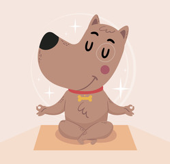 Wall Mural - Dog Yoga Illustration