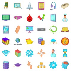 Poster - Business unit icons set. Cartoon style of 36 business unit vector icons for web isolated on white background