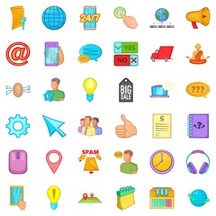 Poster - Operator icons set. Cartoon style of 36 operator vector icons for web isolated on white background