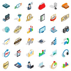Poster - All service icons set. Isometric style of 36 all service vector icons for web isolated on white background