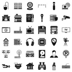 Poster - Safe camera icons set. Simple style of 36 safe camera vector icons for web isolated on white background