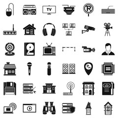 Poster - New camera icons set. Simple style of 36 planning vector icons for web isolated on white background