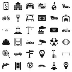 Aufkleber - Car gps icons set. Simple style of 36 car gps vector icons for web isolated on white background