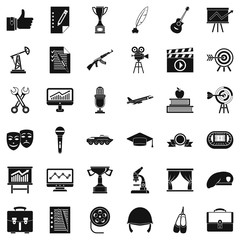 Poster - Raising career icons set. Simple style of 36 raising career vector icons for web isolated on white background