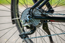 close up of a bicycle derailleur