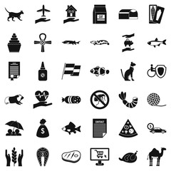 Poster - Cat icons set. Simple style of 36 cat vector icons for web isolated on white background