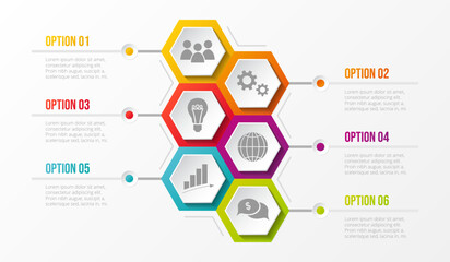 Wall Mural - Business infograph with icons. Vector.