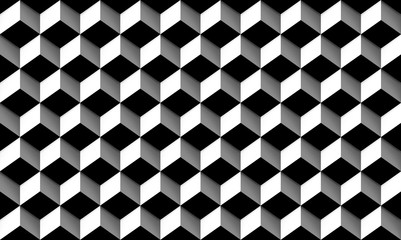 Poster - Grey rectangle boxes. Tiles with shadows, seamless texture pattern background. 3d illustration