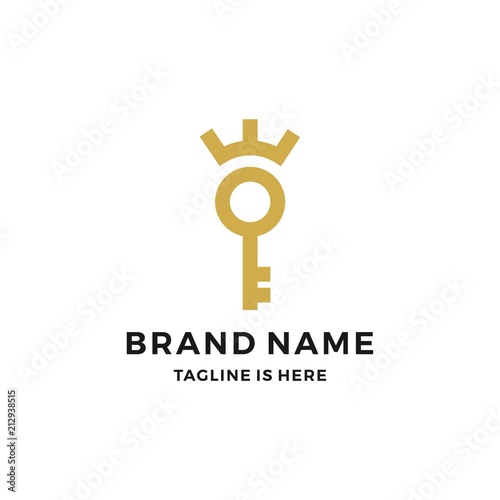 Foto royal king key crown logo vector download