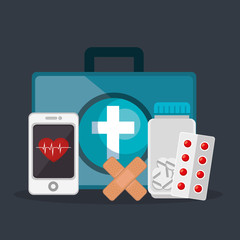 Poster - medical healthcare with set icons