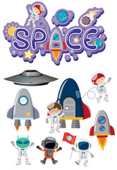 Wall Mural - A Set of Space Elelment