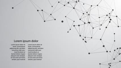 Poster - Abstract connecting dots and lines. Vector technology background. Global network connection.