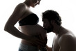© Louis-Photo - against the light portrait of pregnant couple