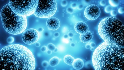 Wall Mural - close-up of virus or bacteria cells