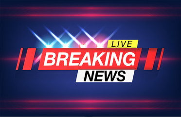 Poster - Banner breaking news, important news, headline in the form of flashing lights police. Vector image.