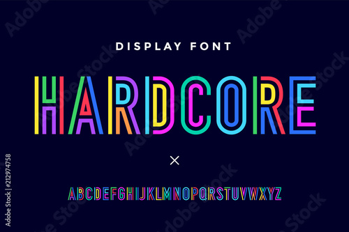 Fotomural Line condensed alphabet and font