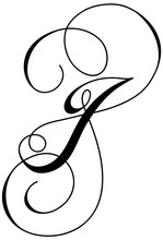 Calligraphy Alphabet Letter J