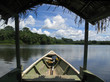 Boating down the amazon river in Colombia