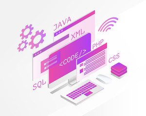 Web Development isometric concept