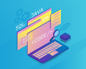 Web Development isometric concept