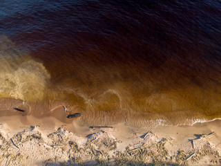 Wall Mural - Dark water shoreline