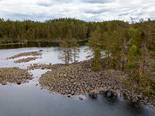 Wall Mural - Lake with rock shore