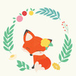 Cute fox vector illustration. Hand drawn art.