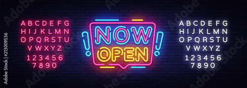 Pinturas sobre lienzo  Now Open neon signs vector