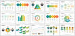 Colorful management or teamwork concept infographic charts set. Business design elements for presentation slide templates. For corporate report, advertising, leaflet layout and poster design.