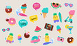 © Marina Zlochin - Sweet summer - cute ice cream, watermelon and donuts sticker illustrations, vector design