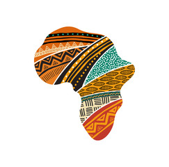 african map silhouette with a traditional pattern. concept design and illustration