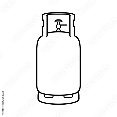 Cartoon Gas Cylinder Black Line White Background Buy this stock