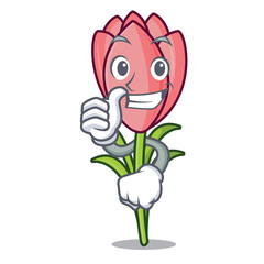 Sticker - Thumbs up crocus flower character cartoon