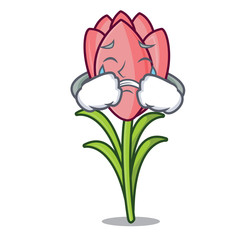 Sticker - Crying crocus flower mascot cartoon