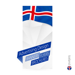 Wall Mural - Vector abstract banner template for Iceland.