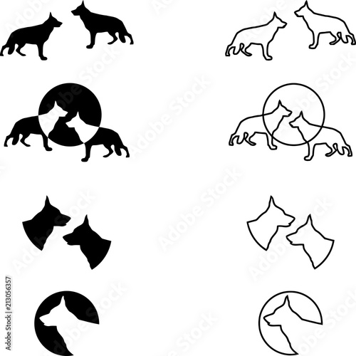 Foto Deutscher Schäferhund, Sammlung, Logos, Aufkleber, Label
