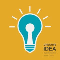 Business ideas with light bulbs and keyhole